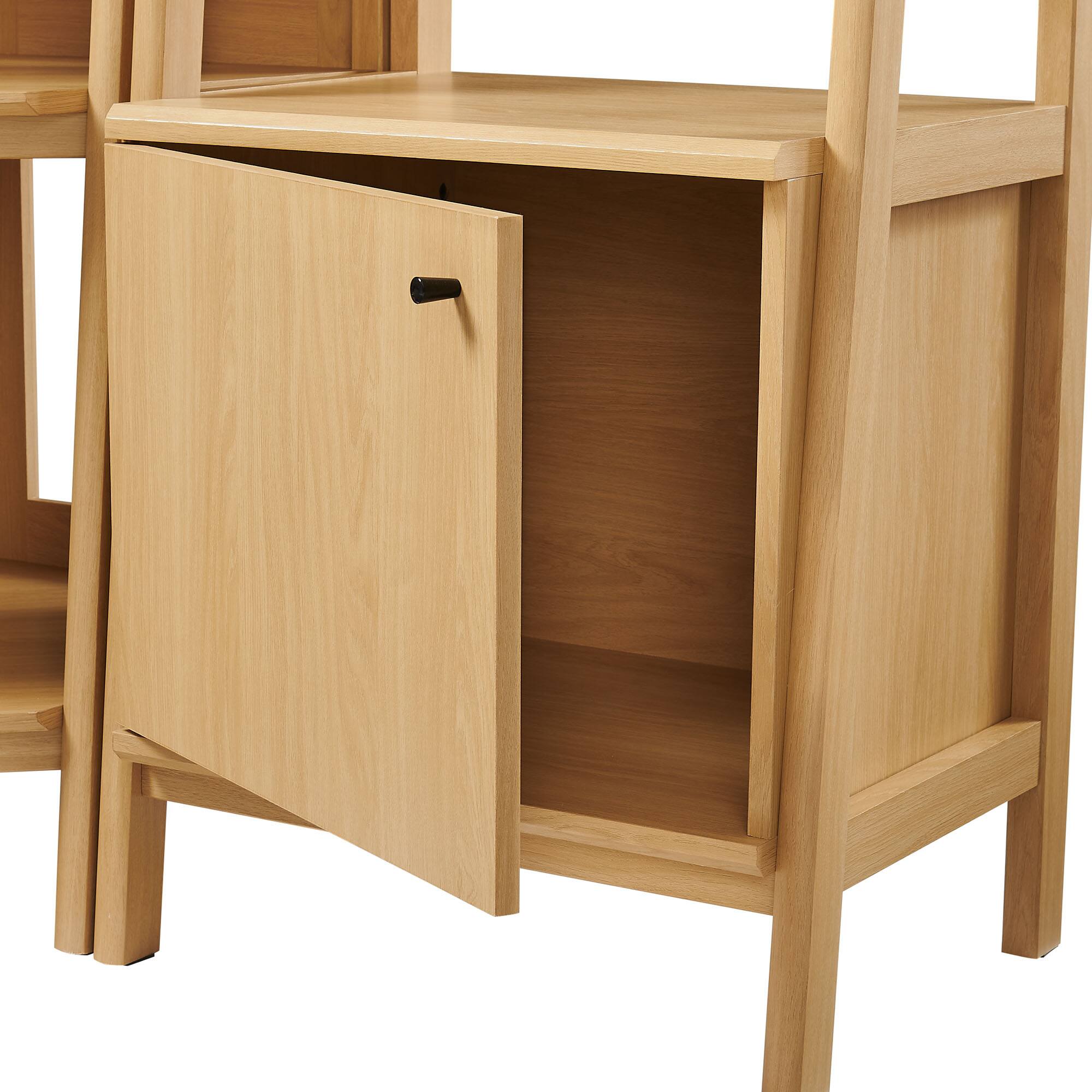 Alt View 5. Modway - Bixby 3-piece Corner Bookshelf Set with Narrow Bookshelves by Modway - Oak.