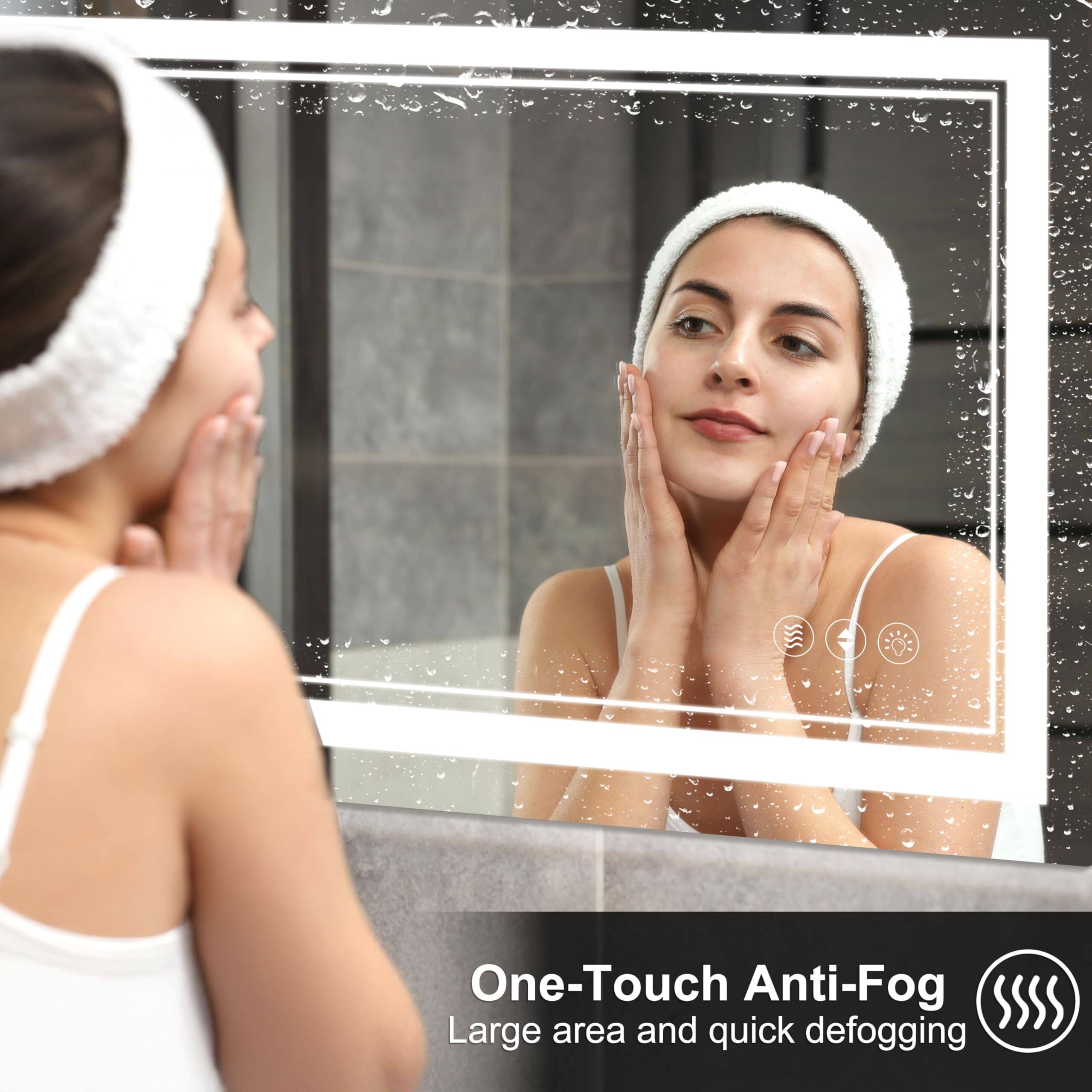 One-Touch Anti-Fog  
Large area and quick defogging