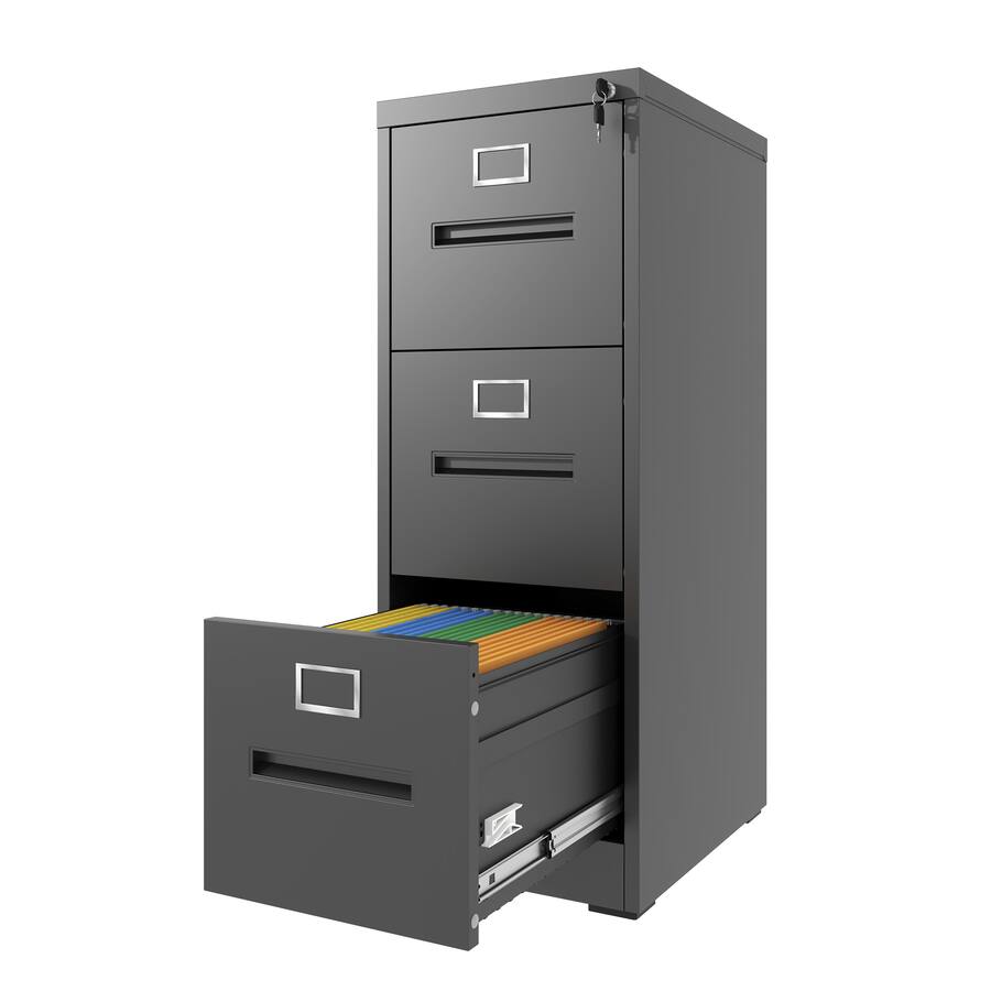 GOODSILO Heavy Duty Three Drawer File Storage Cabinet with Security ...
