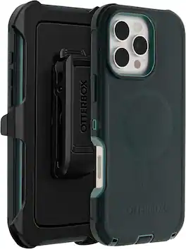 OtterBox - iPhone 16 Pro Max (Only) - Defender Series Case - Holster Clip Included - Built-in Magnets - Rugged & Durable - Sagebrush (Green)