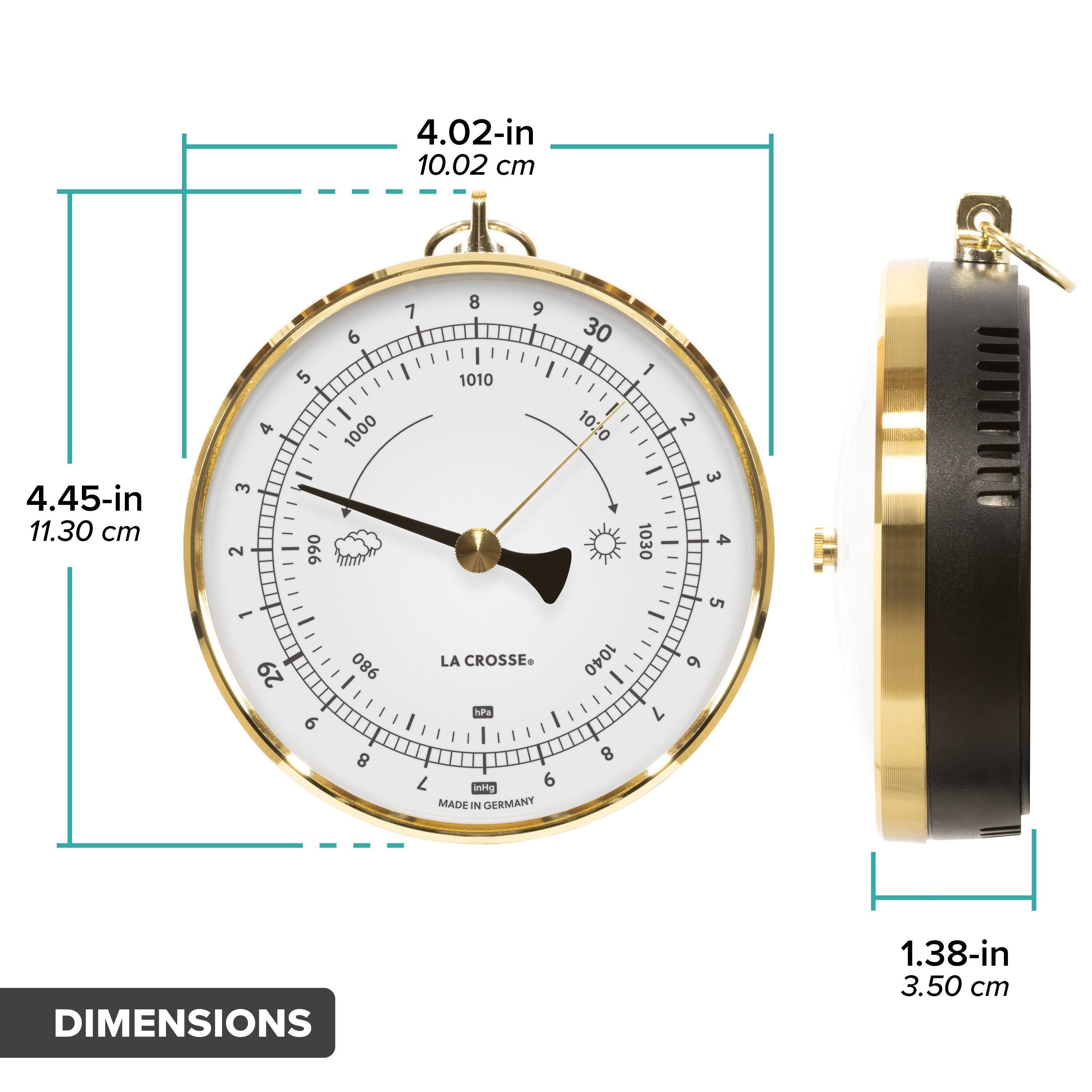 4.02-in  
10.02 cm  

4.45-in  
11.30 cm  

1.38-in  
3.50 cm  

LA CROSSE  
MADE IN GERMANY  

DIMENSIONS
