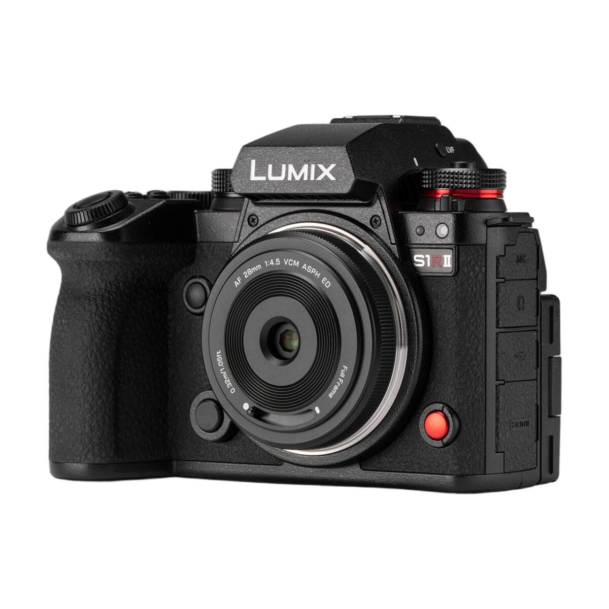 LUMIX  
LVF  
1:4.5 VCM 28mm ASPH AF ED  
S1R II  
.05ft 0.32m/1 0  
Full Frame  
HowN