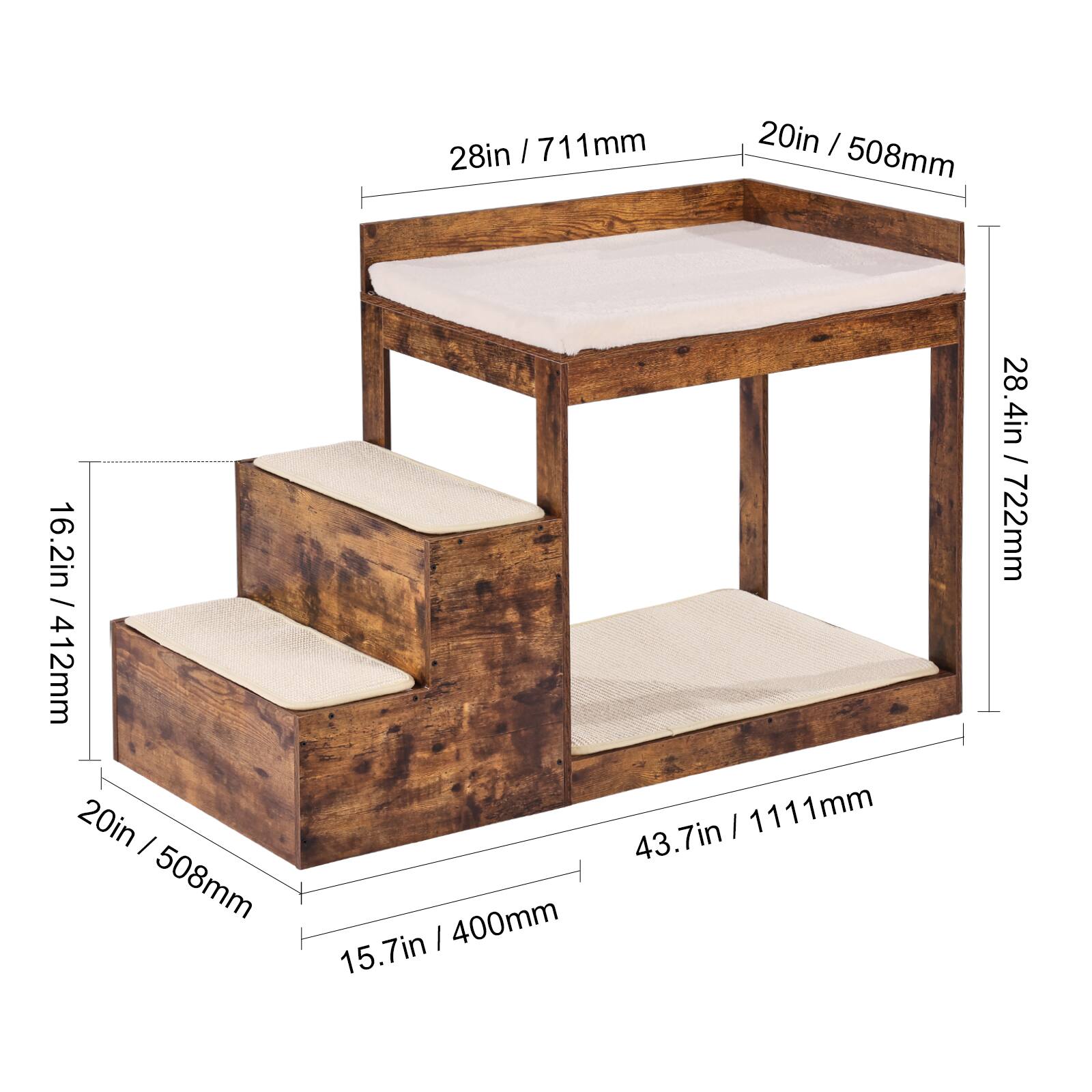 28in / 711mm  
20in / 508mm  
16.2in / 412mm  
20in / 508mm  
15.7in / 400mm  
43.7in / 1111mm  
28.4in / 722mm