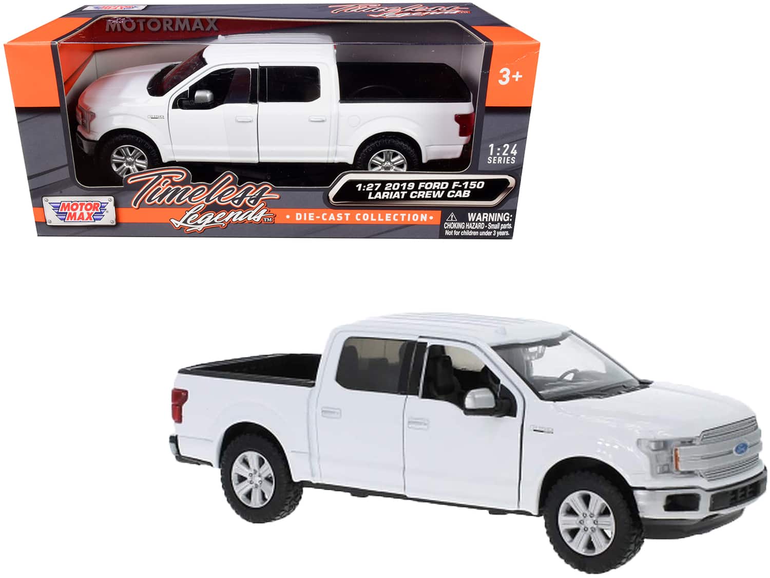 2019 Ford F-150 Lariat Crew Cab Pickup Truck White 1/24-1/27 Diecast Model Car by Motormax price history on PriceWatchPro