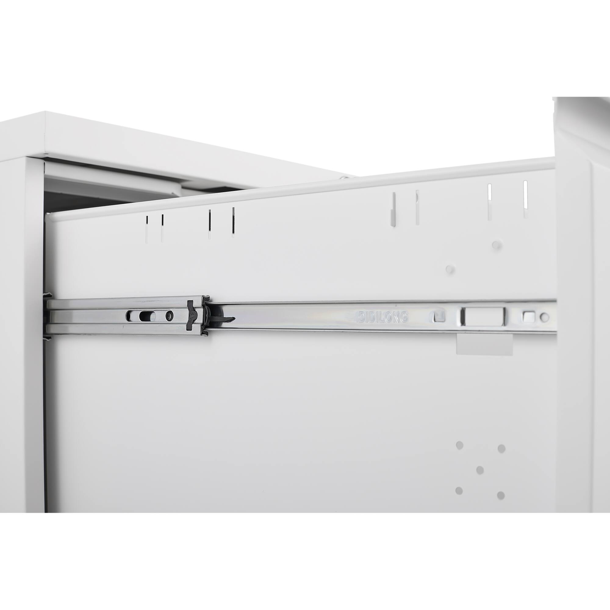 Alt View 4. GOODSILO - 2-Drawer Locking File Cabinet - Mobile Under Desk Filing for Letter/Legal/A4 - Home Office Storage - Assembly Required - White.
