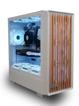 ViprTech - Sentinel 1.0 White Oak Home and Office Desktop Computer-Ryzen 7 8700F (5.0Ghz), RX 580 8GB, 16GB DDR5, 500GB S