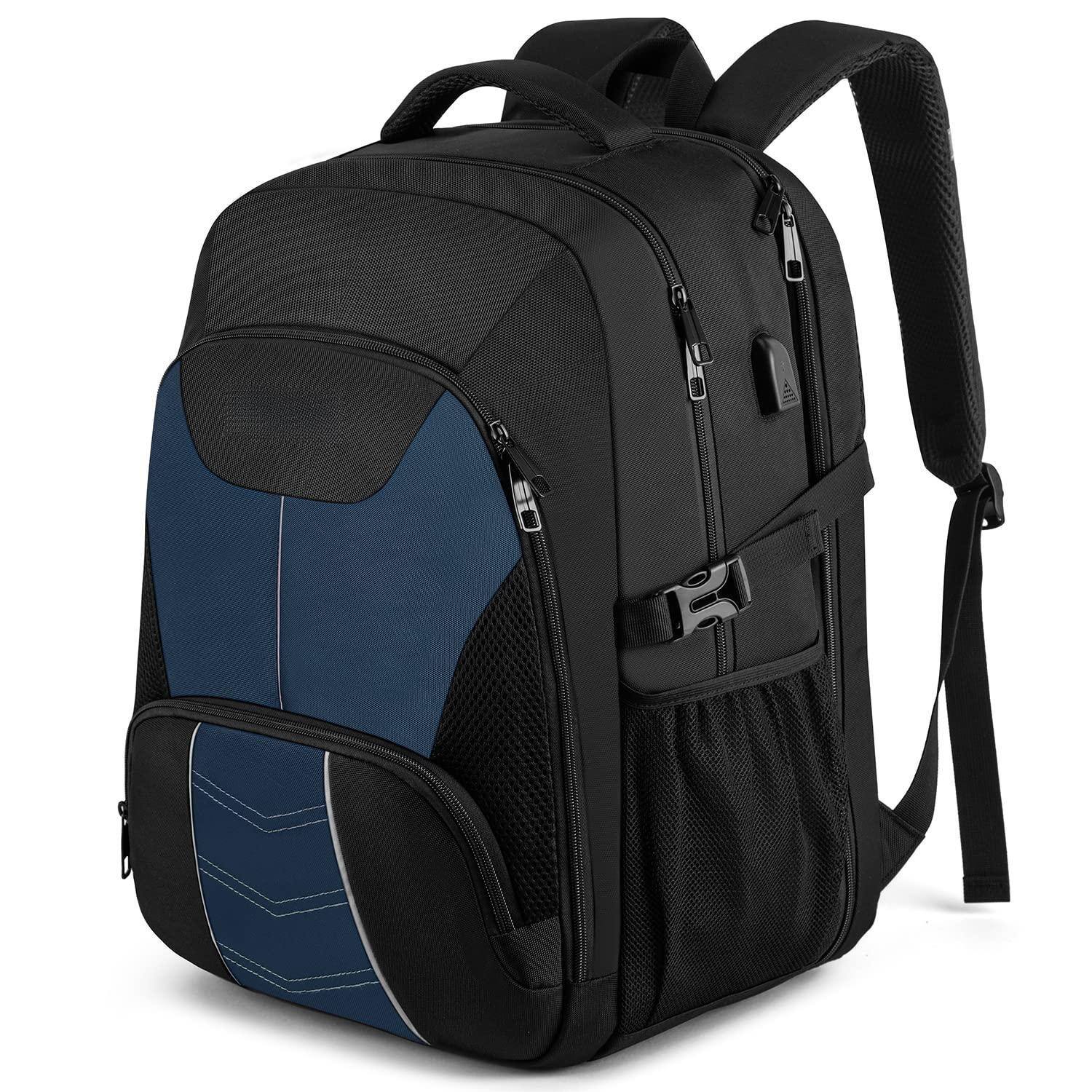 Front. Pacoar Cade - Extra Large Backpack For Men 55l 18.4inch Travel Laptop With Usb Charging Port Business Flight Approved Carry On Tsa - Blue-18.4 inch.
