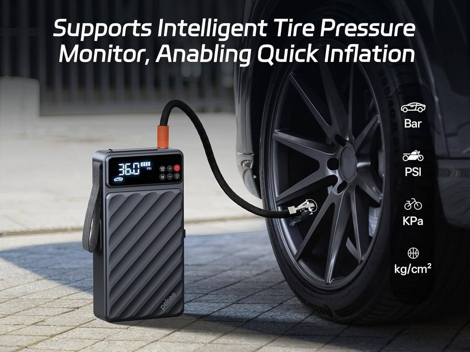 Supports Intelligent Tire Pressure Monitor, Enabling Quick Inflation

Bar
PSI
KPa
kg/cm²