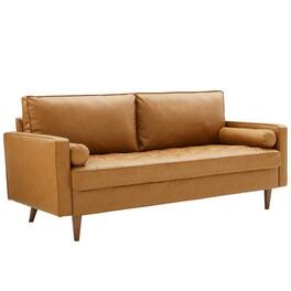 Valour Tufted Vegan Leather Sofa by Modway - Brown