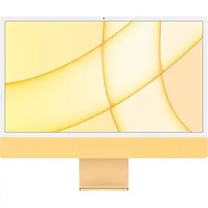 Front. Apple - 2021 iMac with M1 Chip (24-inch, 16GB RAM, 2TB SSD Storage) - Yellow.