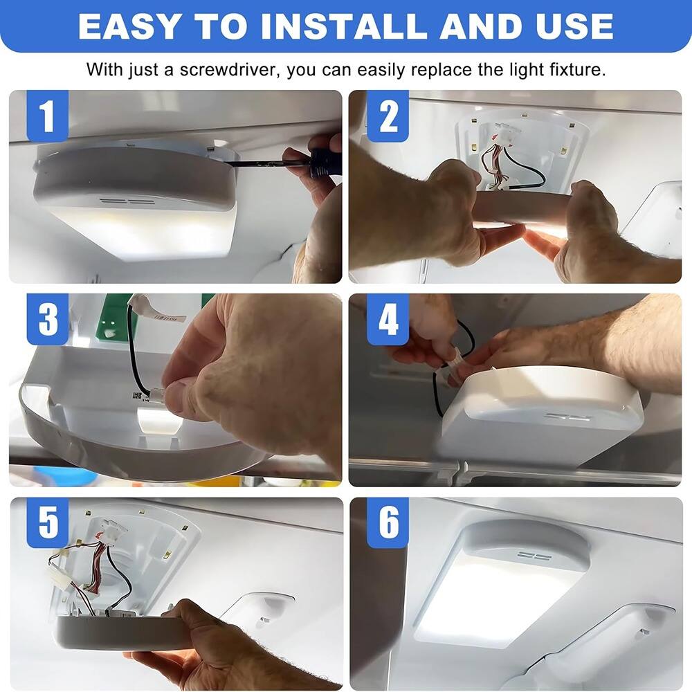 EASY TO INSTALL AND USE

With just a screwdriver, you can easily replace the light fixture.

1. Remove the screws from the old light fixture.
2. Disconnect the wires from the old fixture.
3. Remove the old light fixture.
4. Connect the wires to the new fixture.
5. Attach the new fixture to the ceiling.
6. Turn on the light.