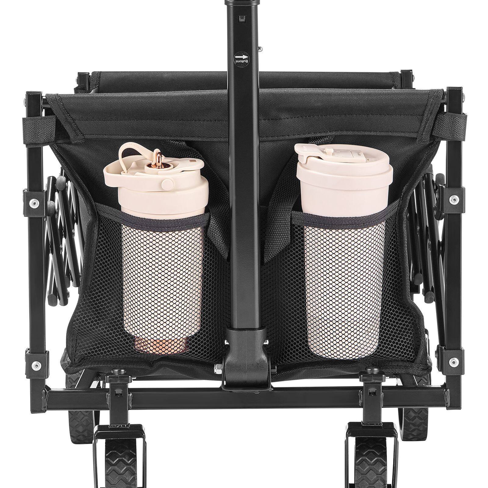 Alt View 6. Loheer - Loheer Collapsible Wagon Cart 120L 225lbs Heavy Duty Folding Outdoor Utility Camping Cart with All Terrain Wheels Black.