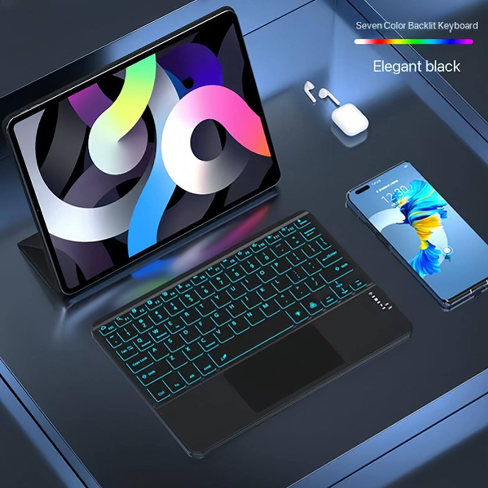 Seven Color Backlit Keyboard  
Elegant black  

12:30