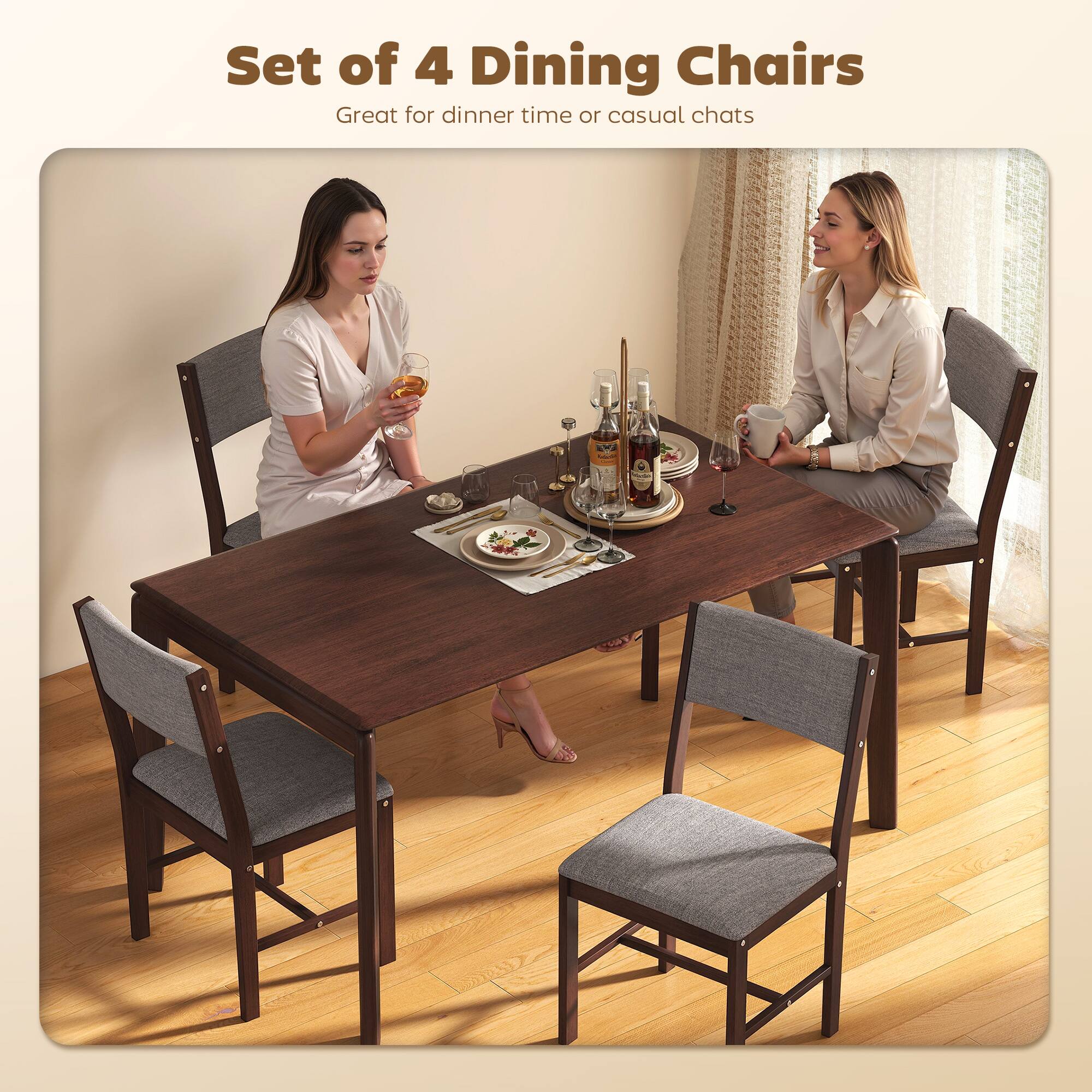 Set of 4 Dining Chairs  
Great for dinner time or casual chats