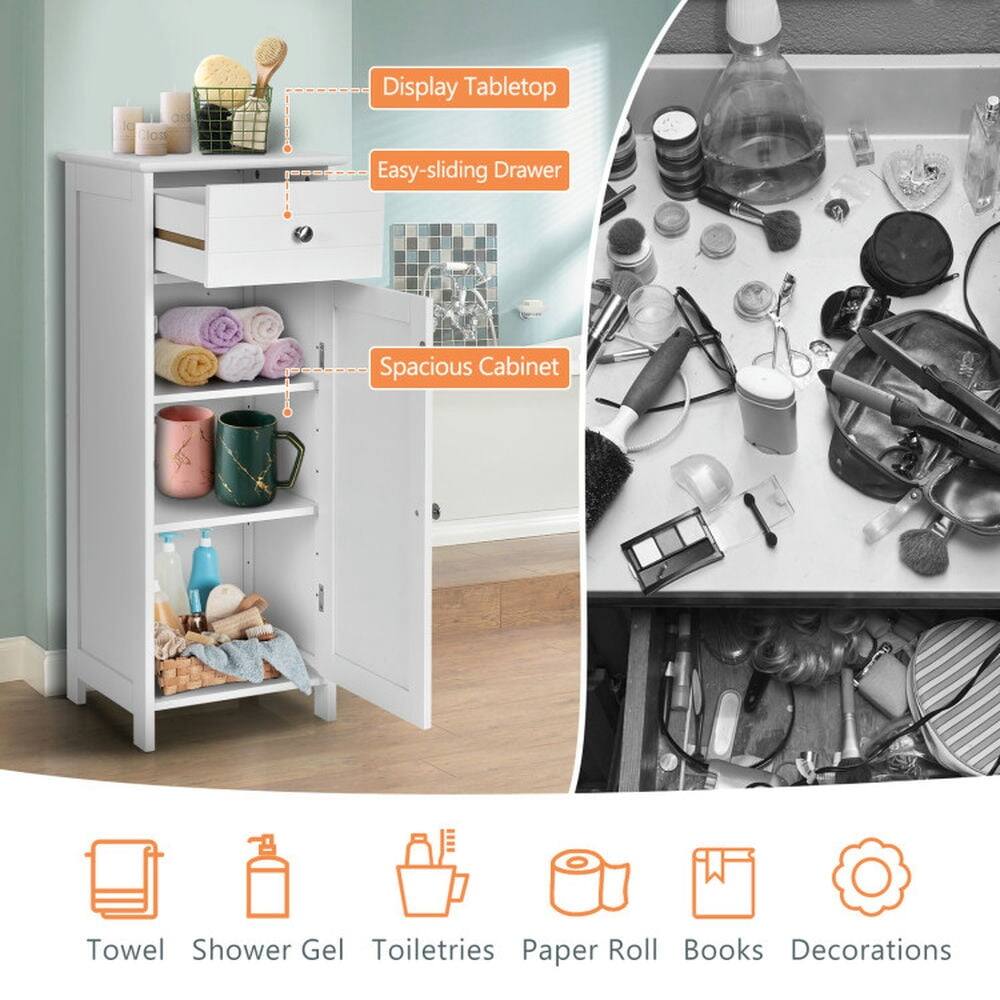 OS JO Display Tabletop  
Easy-sliding Drawer  
Spacious Cabinet  

Towel  
Shower Gel  
Toiletries  
Paper Roll  
Books  
Decorations