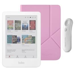 Kobo - Clara Colour (White) eReader with White Remote Bundle - 2025 - Candy Pink SleepCover