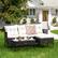 Alt View 1. Costway - Costway 3PCS Patio Rattan Furniture Set 3-Seat Sofa Cushioned Table Garden - Off White.