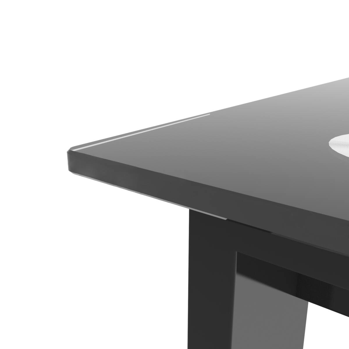 Loheer Glass Dining Table, 52 Inch Rectangular Table with Metal Frame ...