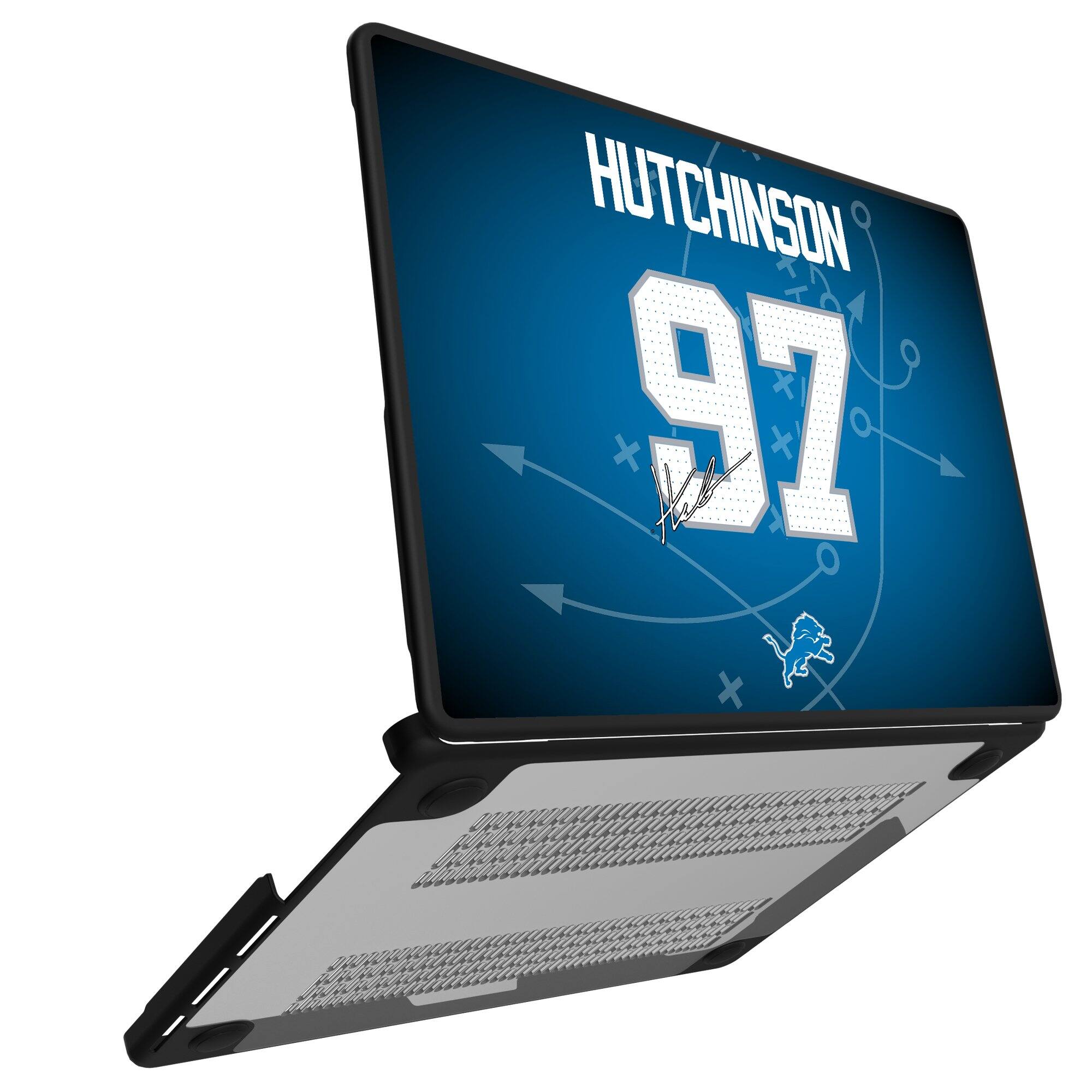 Alt View 1. Keyscaper - Aidan Hutchinson Detroit Lions MacBook Case - Air 15 in - Multicolor.