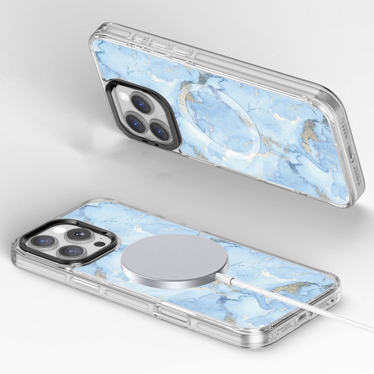 Alt View 4. SaharaCase - Inspire Series Case with Swappable Marble Designs -  iPhone 16 Pro - Marble - Marble.