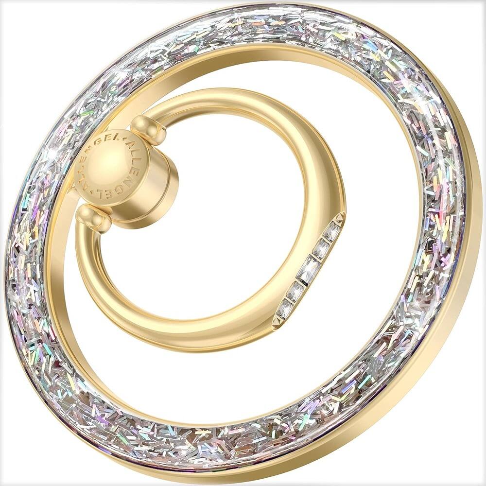 Front. PARKER SLATER - 360° Magnetic Phone Ring Grip Stand for MagSafe iPhone 16–12 & Android (Gold/Silver) - gold bling silver.