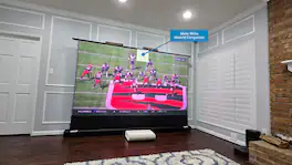 Elite Screens - Kestrel Tab-TensionCLR5,138"Diag,16:9,CeilingLightRejecting Electric Floor-Rising Ultra-Short Throw Screen,FTE138H3-CLR5 - Black