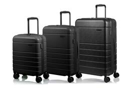Champs - Linen 3-Piece Hardside Luggage Set - Black