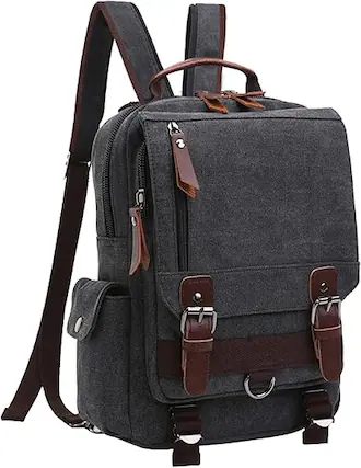 Front. Vulpecula Spade - mygreen Canvas Cross Body Messenger Bag Shoulder Sling Backpack Travel Rucksack - Black With Shoulder Zippe.