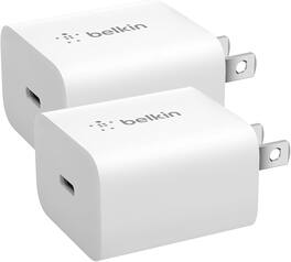 Belkin - Boost Charge USB-C PD Wall Charger With PPS + USB-C Cable With Lightning Connector Bundle (2 Pack) | Color: White - White