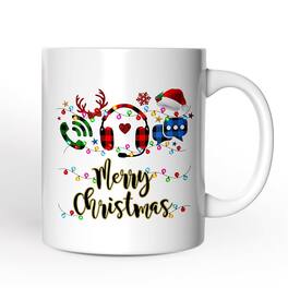 OrnamentallyYou - Customer Service Representative Buffalo Plaid Mug Christmas Gift - White