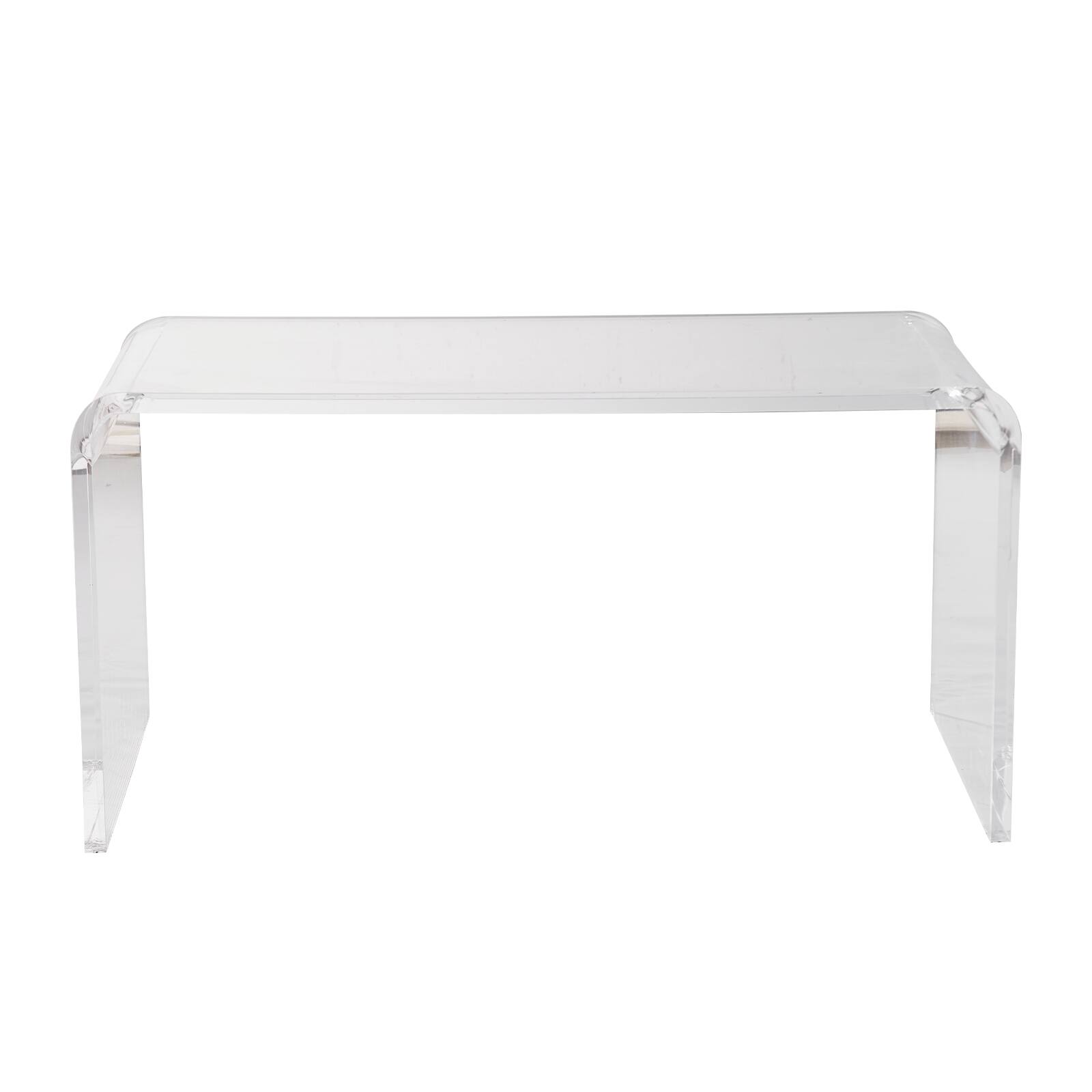 Alt View 4. VEVOR - Acrylic Coffee Table, C-Shaped Clear Acrylic End Table, 16.3 inch high Transparent Acrylic Side Table - Transparent color.