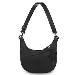 Unique Bargains - Arch Crossbody Bags for Women Moon Dumpling Sling Bag Lightweight Nylon Purse for Travel - Black