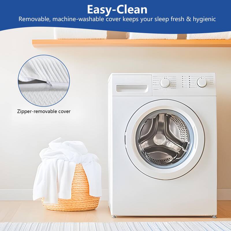 Easy-Clean  
Removable, machine-washable cover keeps your sleep fresh & hygienic  

Zipper-removable cover