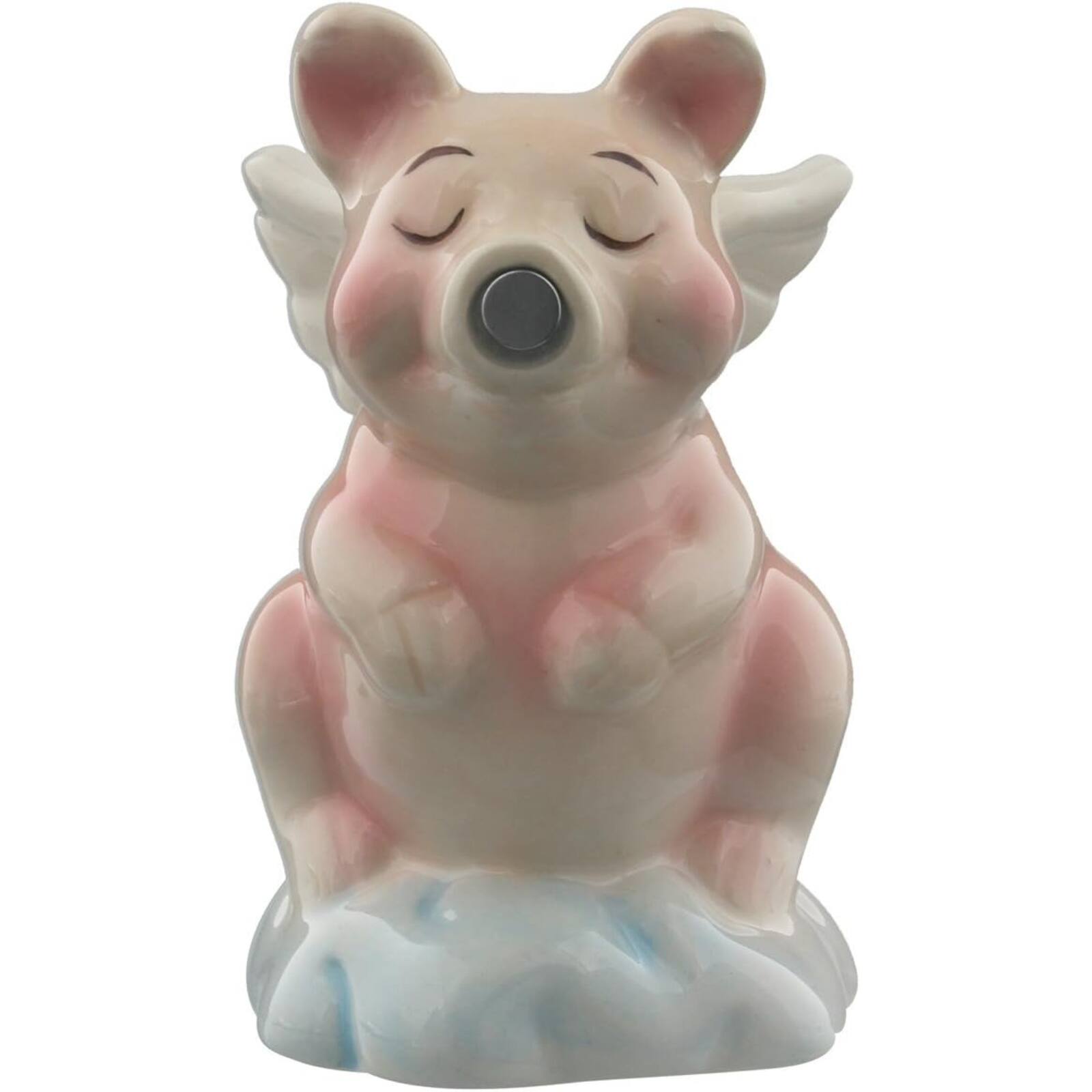 Left. Pacific Trading - When Pigs Fly Hog Heaven Magnetic Ceramic Salt and Pepper Shaker Set - Pink.