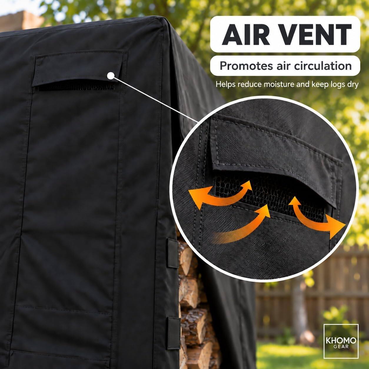 KHOMO GEAR Firewood Rack Cover 8ft Waterproof, Outdoor Log Rack Cover ...
