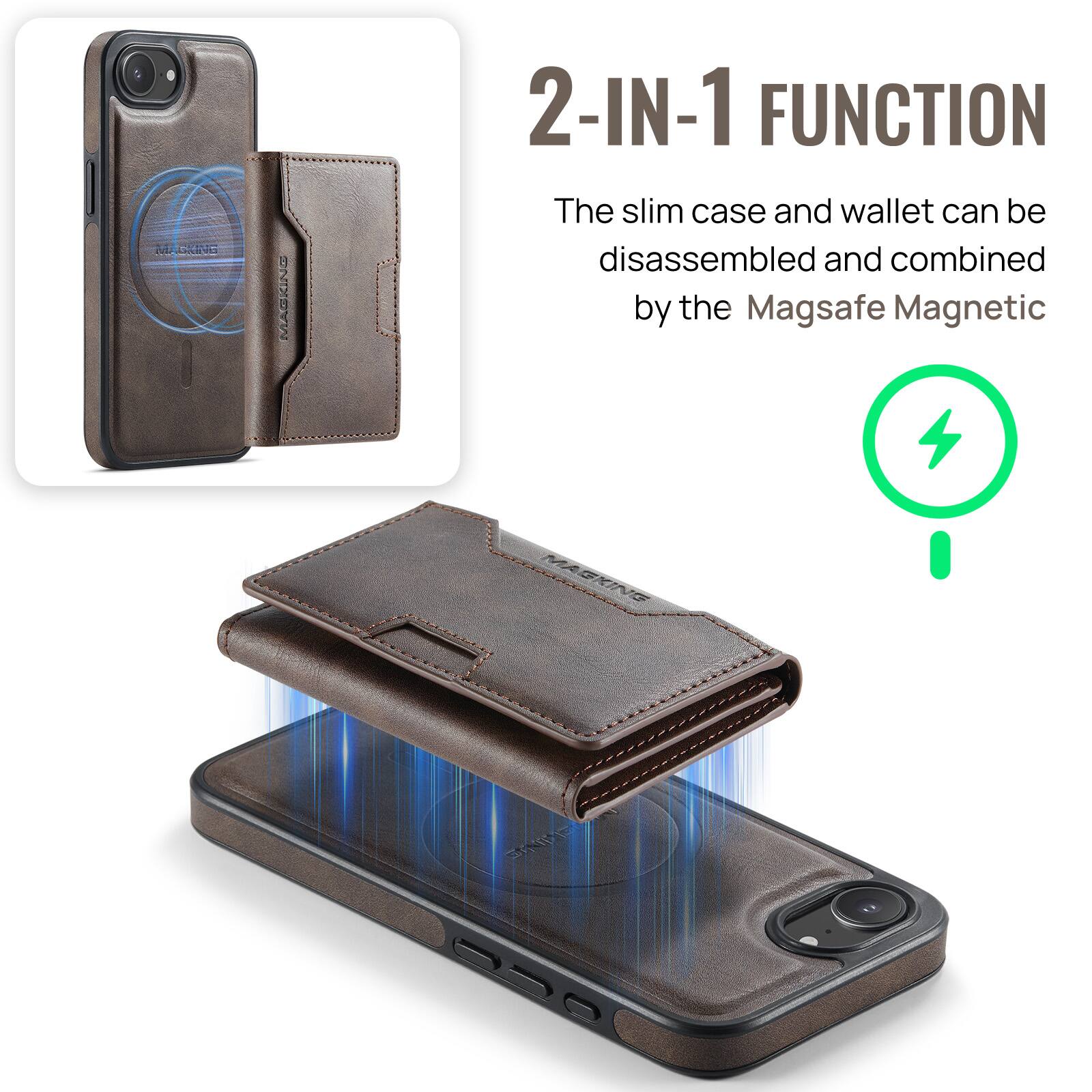 2-IN-1 FUNCTION

The slim case and wallet can be disassembled and combined by the Magsafe Magnetic
