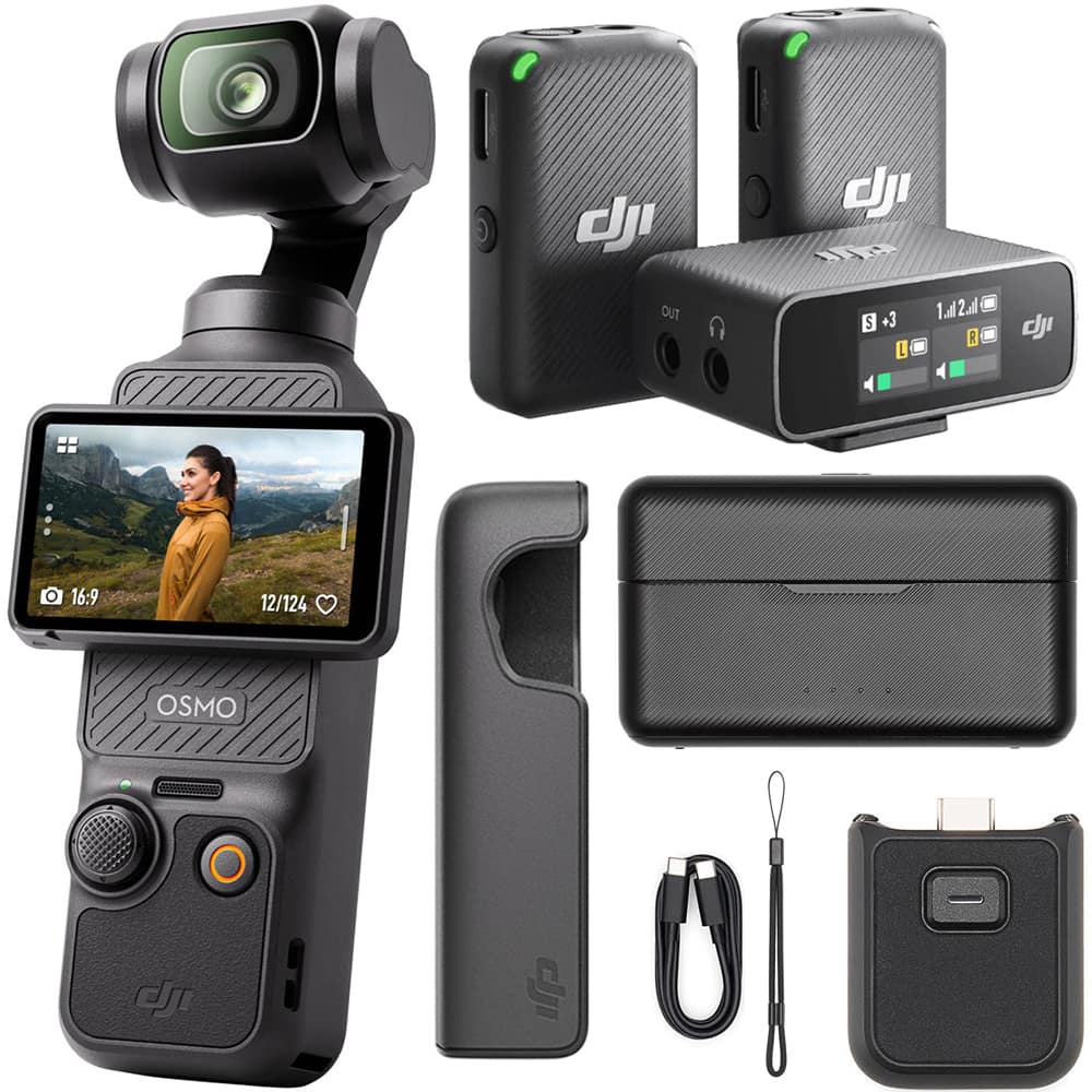 Osmo Pocket 3 4K 120fps CP.OS.00000301.01 Bundle with DJI Mic w/ Charging Case