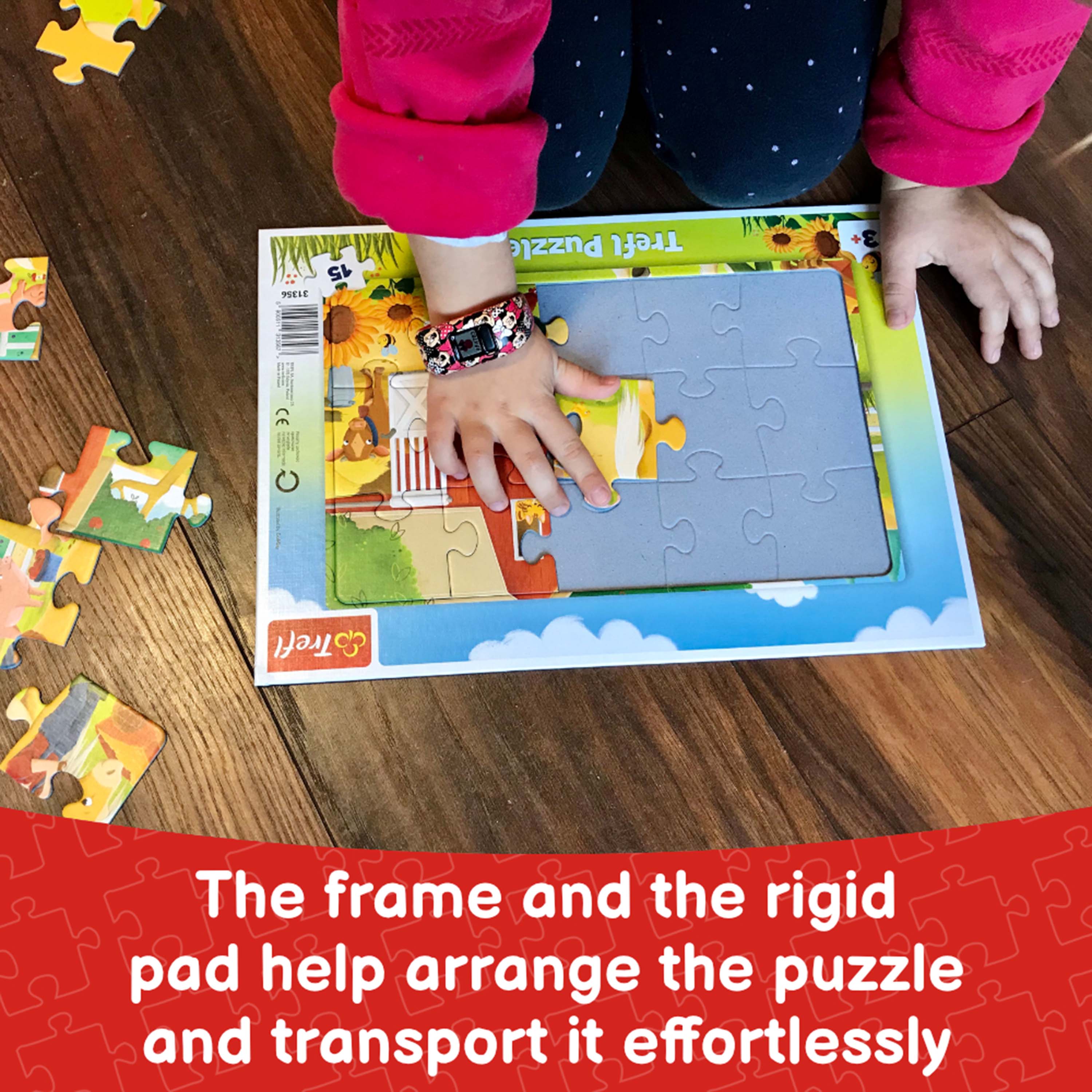 15 31356  
Puzzle Trefl  
FORES  
Trefl  
The frame and the rigid pad help arrange the puzzle and transport it effortlessly