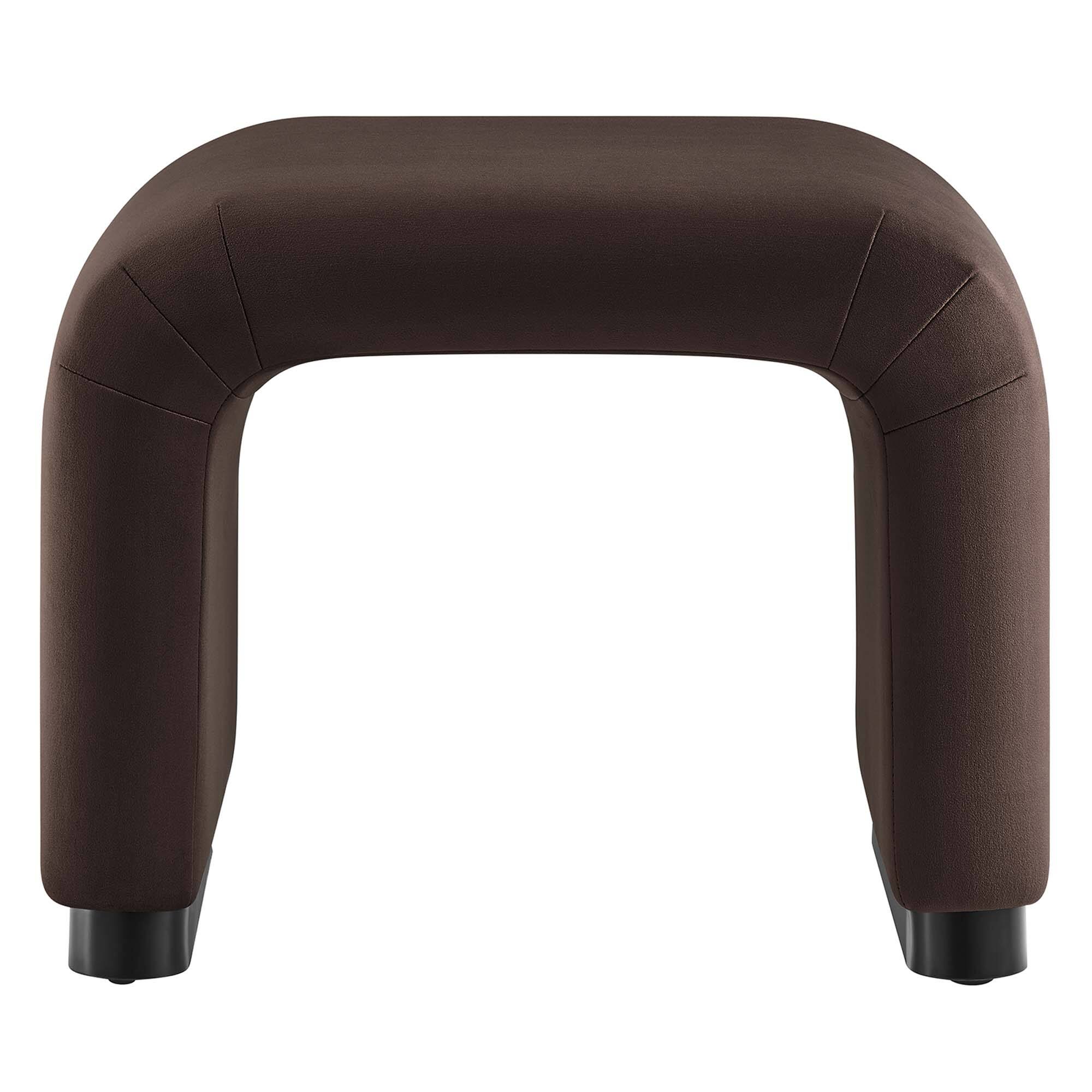 Alt View 4. Modway - Koda Performance Velvet Waterfall Stool by Modway - Black Chocolate Brown.