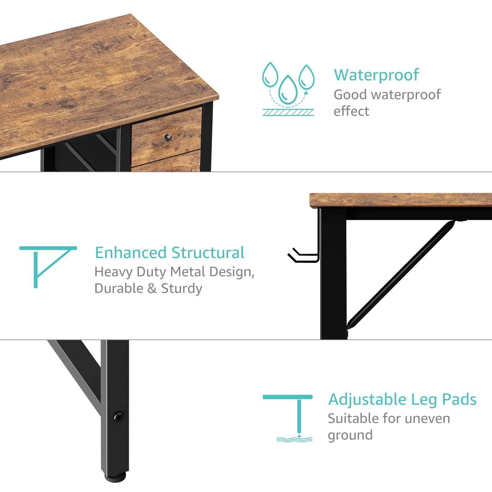 - Waterproof
  - Good waterproof effect

- Enhanced Structural
  - Heavy Duty Metal Design
  - Durable & Sturdy

- Adjustable Leg Pads
  - Suitable for uneven ground