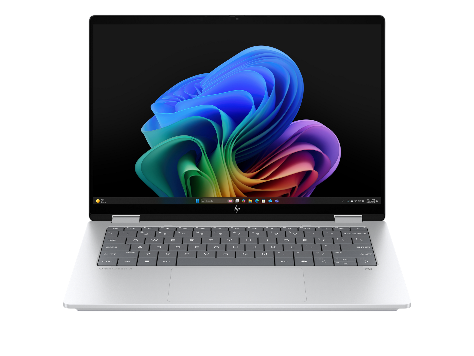 HP - OmniBook X Laptop Computer 14" 2K Touch Screen Intel Core Ultra 7 16 GB - Glacier silver aluminum