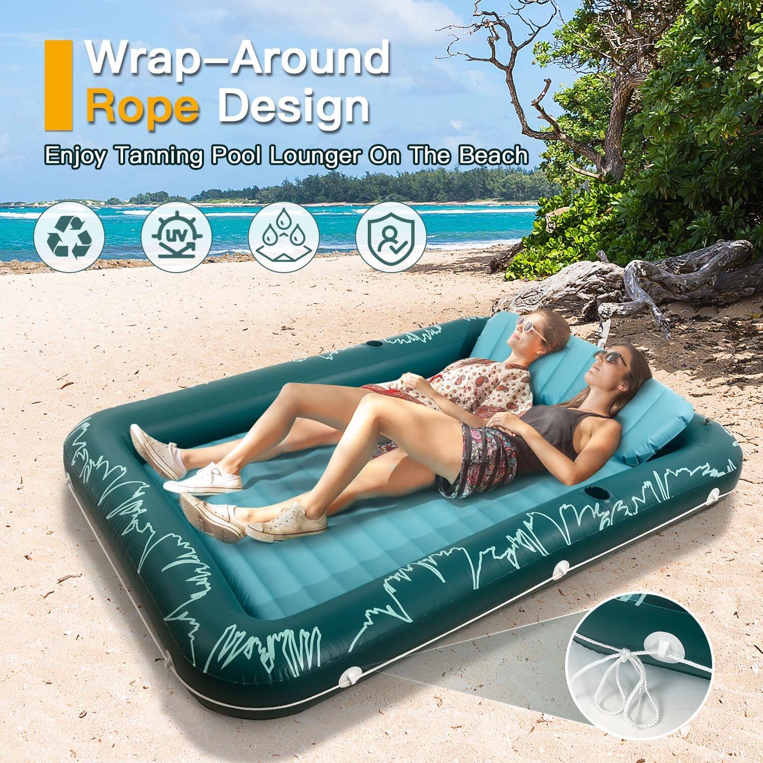 Wrap-Around Rope Design
Enjoy Tanning Pool Lounger On The Beach