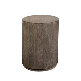 Porter Designs - Drum Wash Mango Wood End Table - Gray