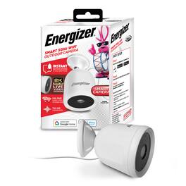 Energizer - Smart 2K WiFi Outdoor Camera – Weather Resistant with Two-Way Audio - White