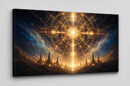 FC Design - Large Canvas 24x36" Frameless Celestial Sacred Geometry Art Painting Home Wall Décor - MultiColor