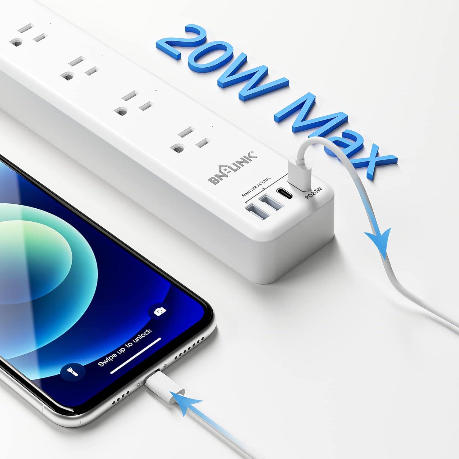 20W BN-LINK  
SeartU AA DA IA TOTAL Max  
PD20W  
Swipe up to unlock
