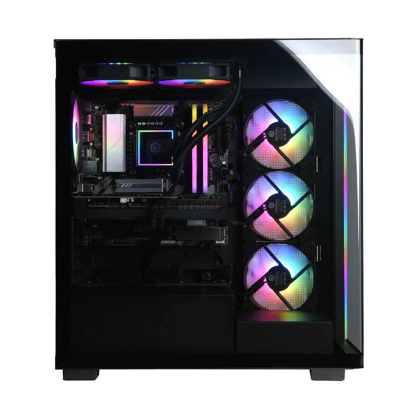 Alt View 12. CyberPowerPC - Gaming Desktop - Intel Core Ultra 7 265F - NVIDIA GeForce RTX 5060 Ti 16GB - 32GB DDR5 RGB - 2TB PCIe 4 SSD - Black.