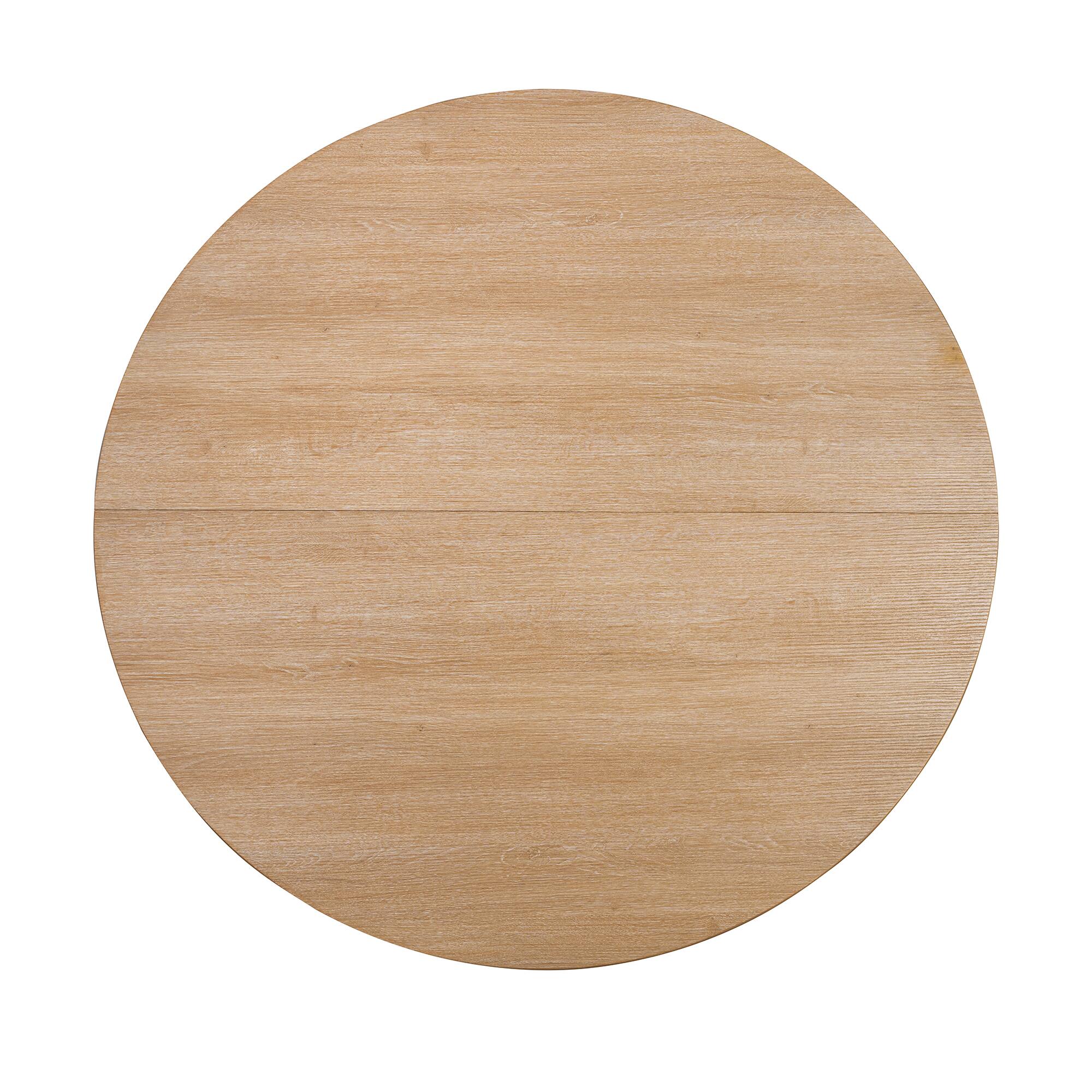 Alt View 2. Vaczon - Round Dining Table, Transitional Style, Natural Finish – Perfect for Family Meals Kitchen or Small Dining Spaces - Natural.