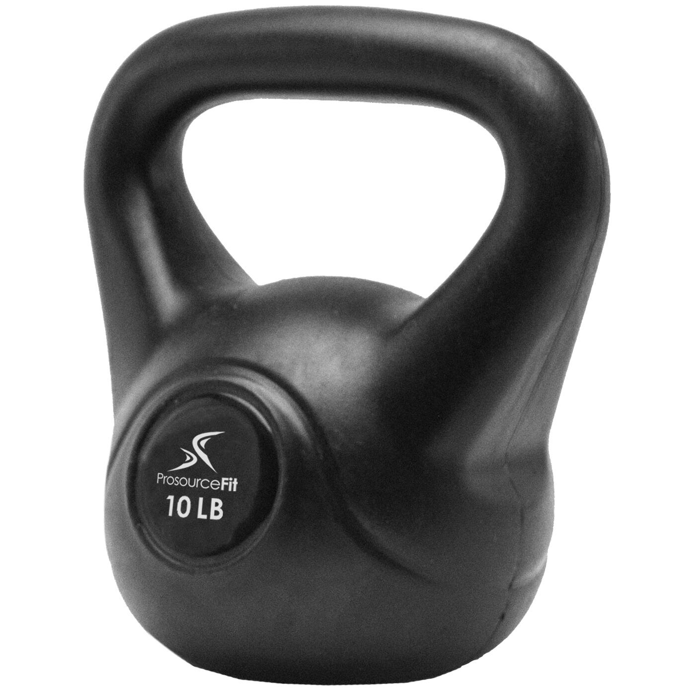 Angle. ProsourceFit - ProsourceFit Vinyl Kettlebell, 10 lbs - Black.