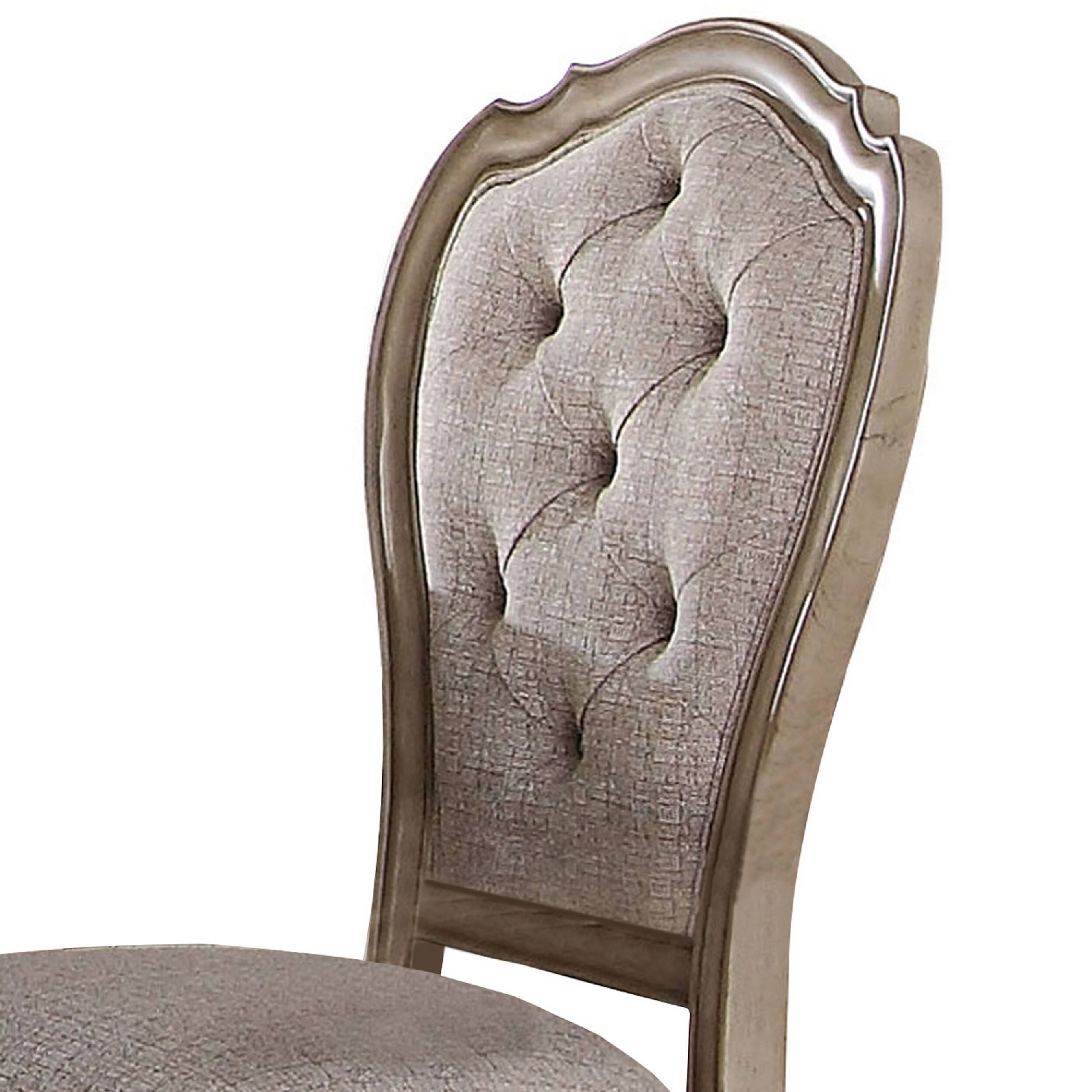 Alt View 2. Manhattan Lane - Button Tufted Upholstered Dining Side Chair, Set of 2 - Beige.